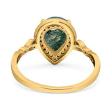 Pear Teardrop Natural Stone Wedding Ring