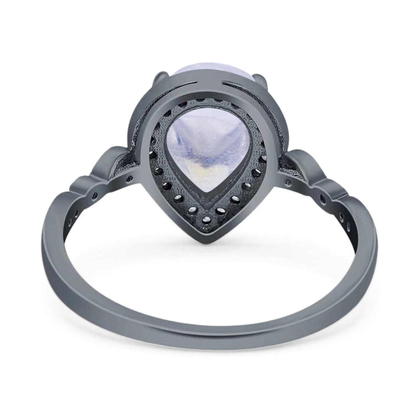 Pear Teardrop Natural Stone Wedding Ring