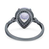 Pear Teardrop Natural Stone Wedding Ring