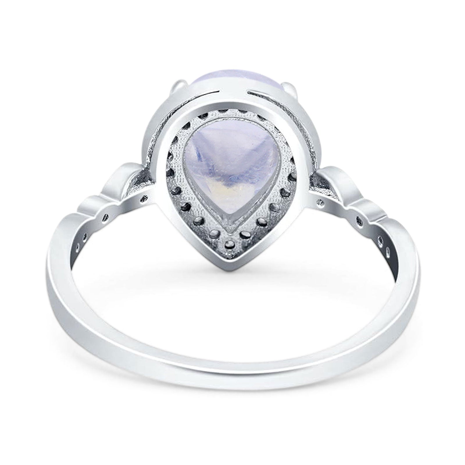 Pear Teardrop Natural Stone Wedding Ring