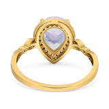 Pear Teardrop Natural Stone Wedding Ring