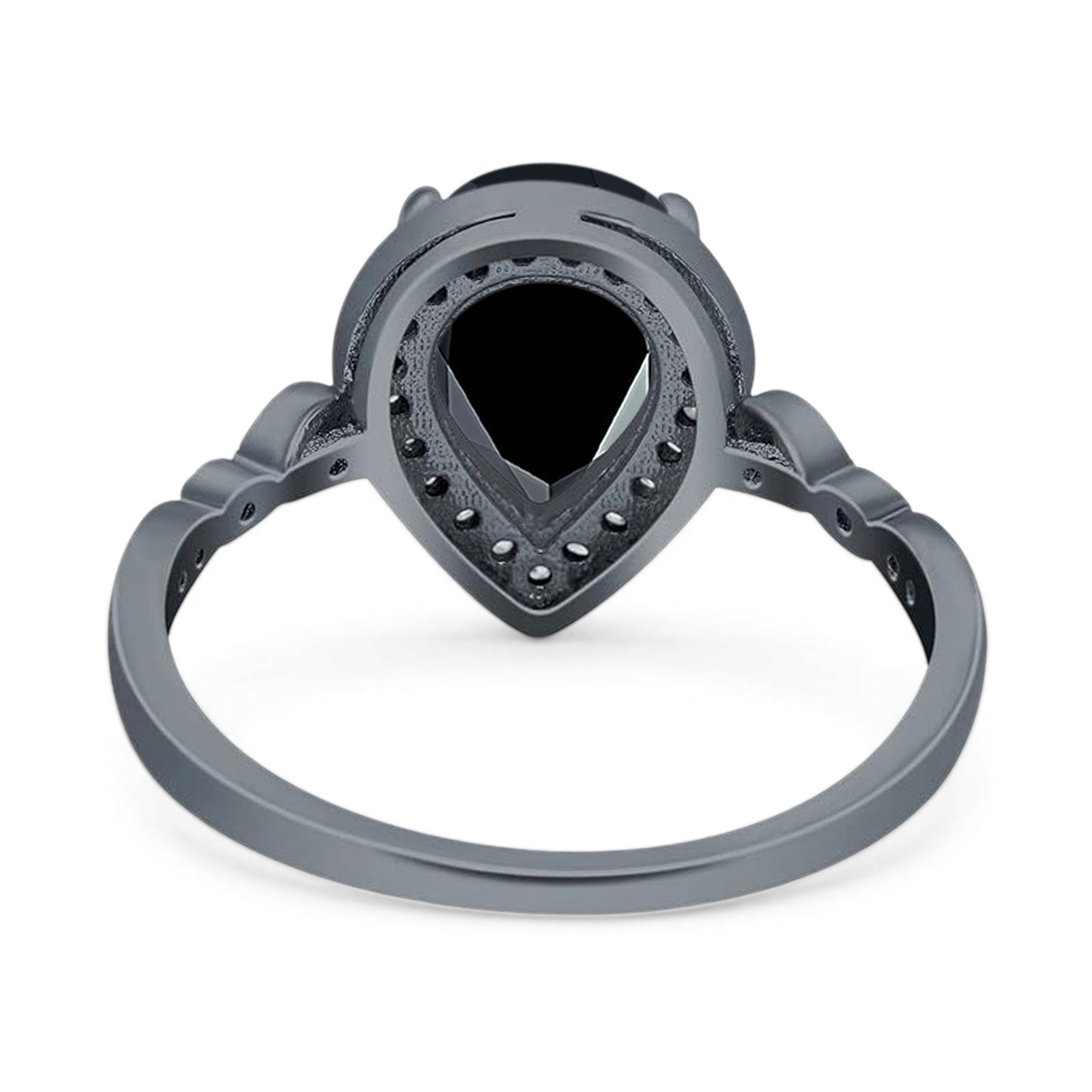 Pear Teardrop Natural Stone Wedding Ring