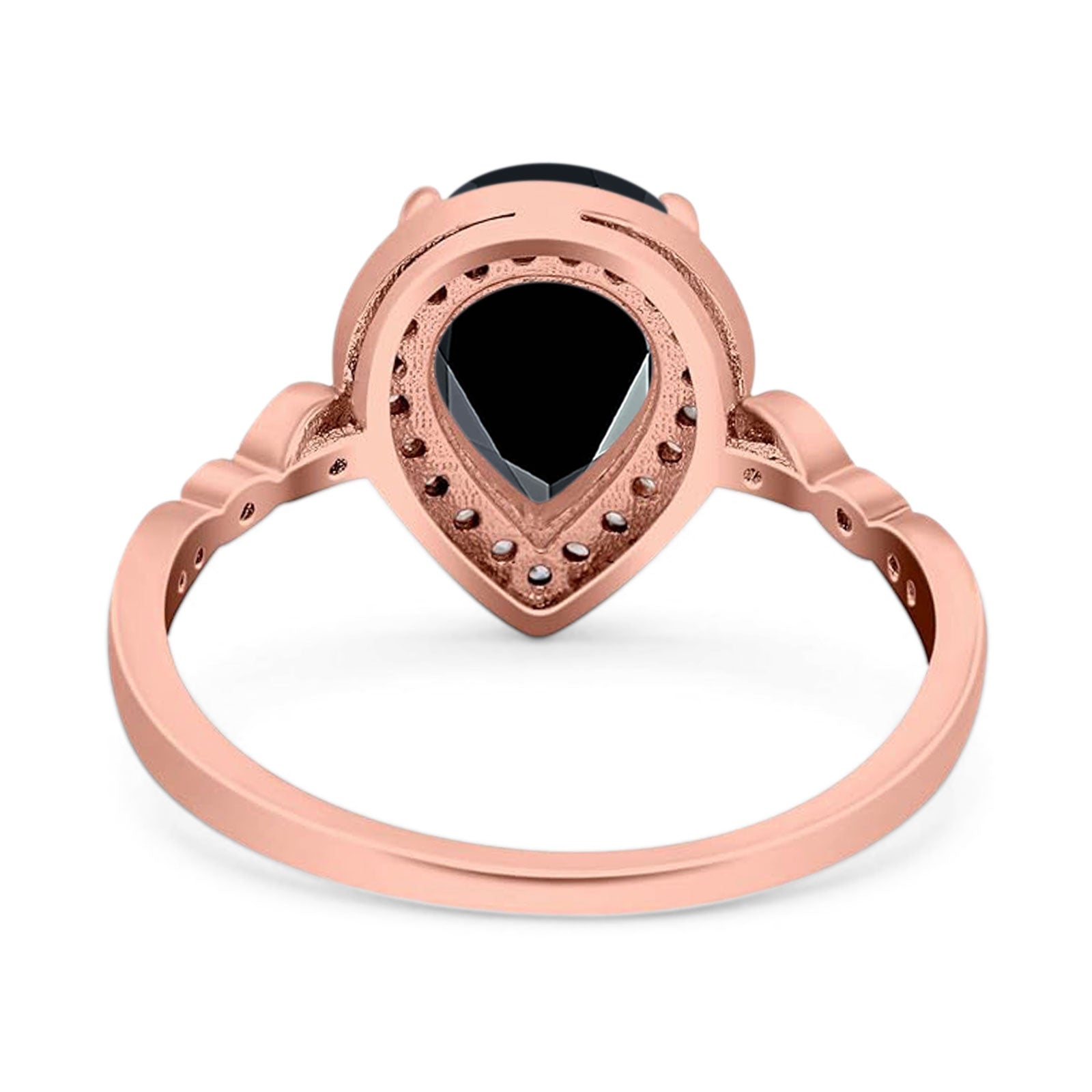 Pear Teardrop Natural Stone Wedding Ring