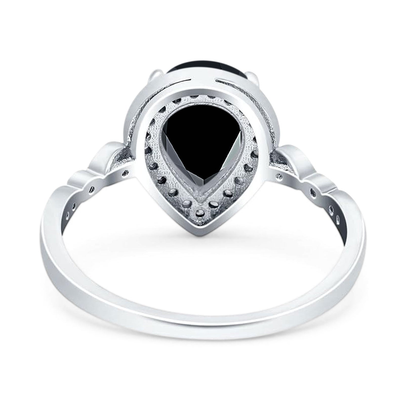 Pear Teardrop Natural Stone Wedding Ring