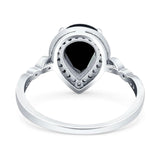 Pear Teardrop Natural Stone Wedding Ring