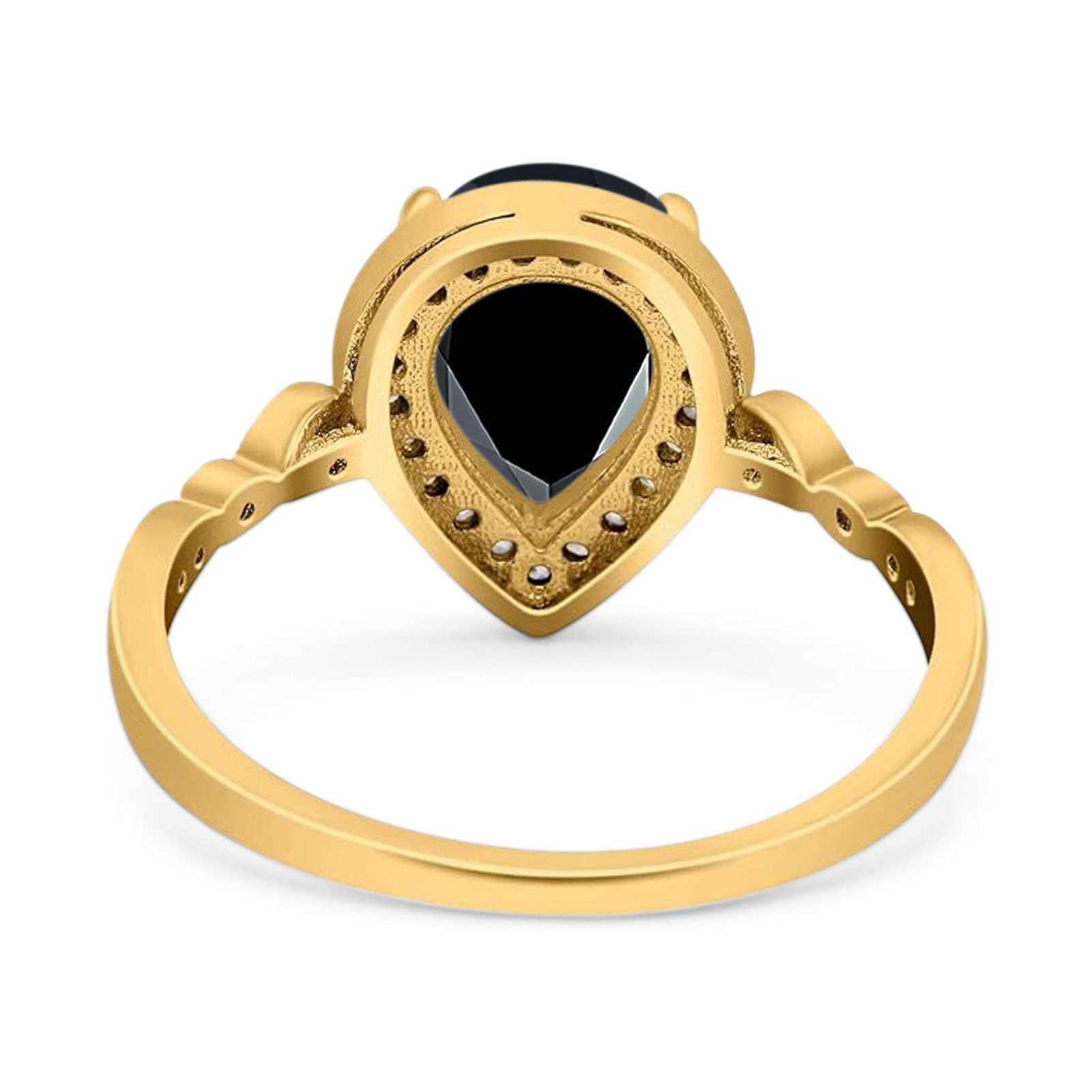 Pear Teardrop Natural Stone Wedding Ring