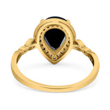 Pear Teardrop Natural Stone Wedding Ring