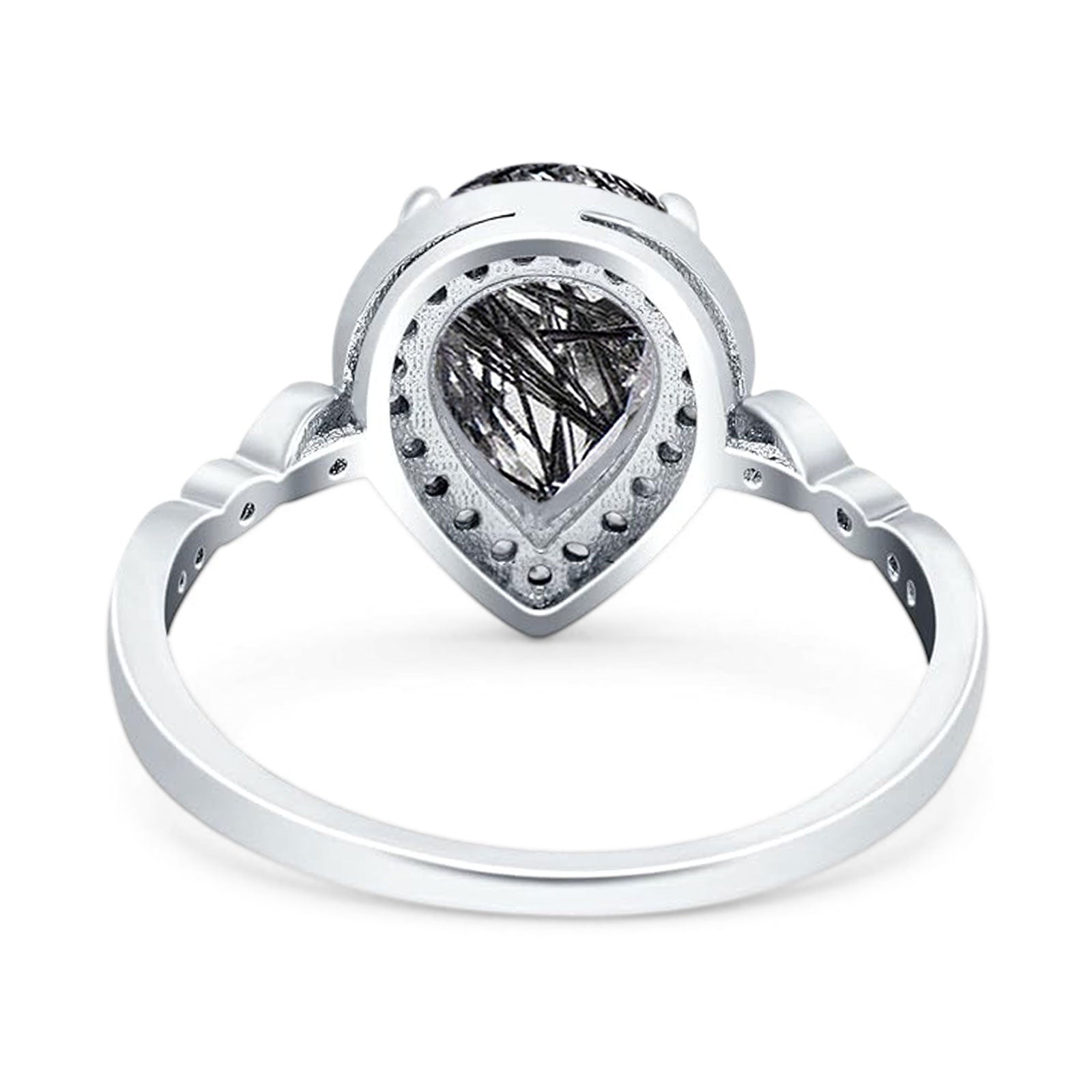 Pear Teardrop Natural Stone Wedding Ring