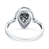 Pear Teardrop Natural Stone Wedding Ring