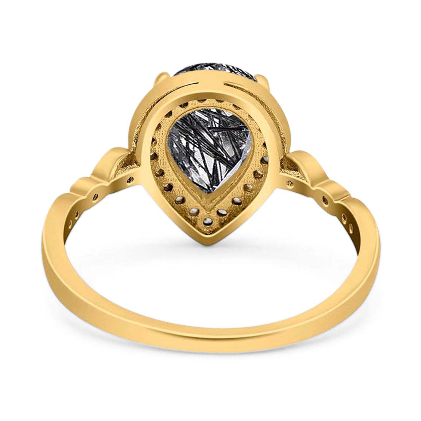 Pear Teardrop Natural Stone Wedding Ring