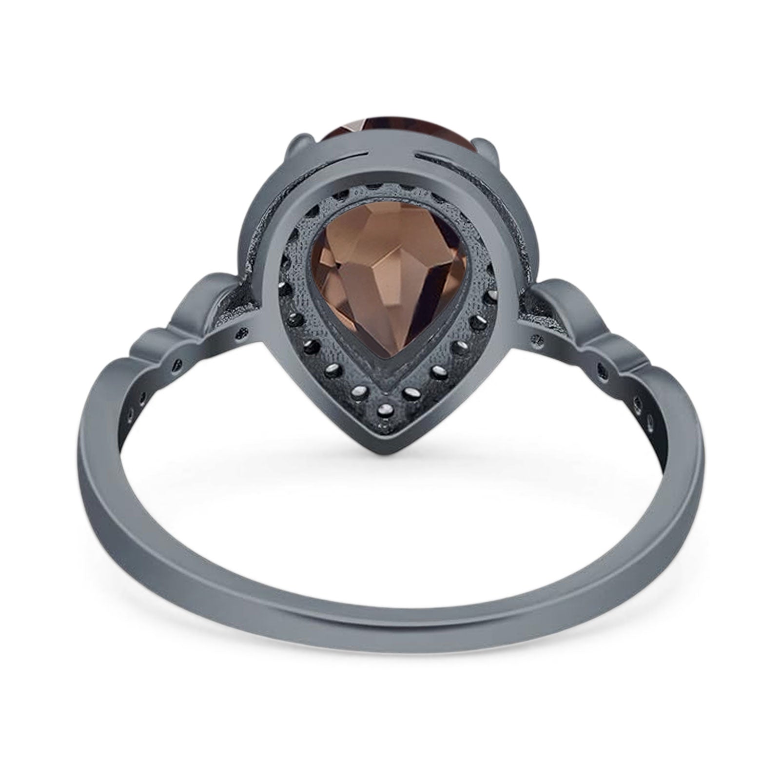 Pear Teardrop Natural Stone Wedding Ring