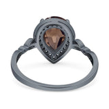 Pear Teardrop Natural Stone Wedding Ring