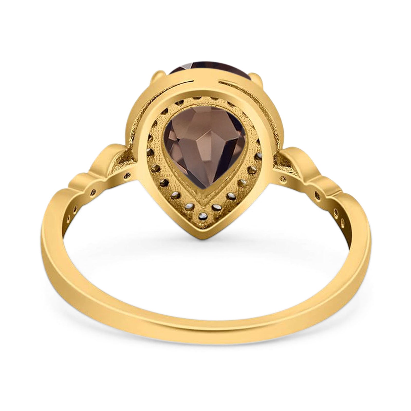 Pear Teardrop Natural Stone Wedding Ring