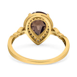 Pear Teardrop Natural Stone Wedding Ring