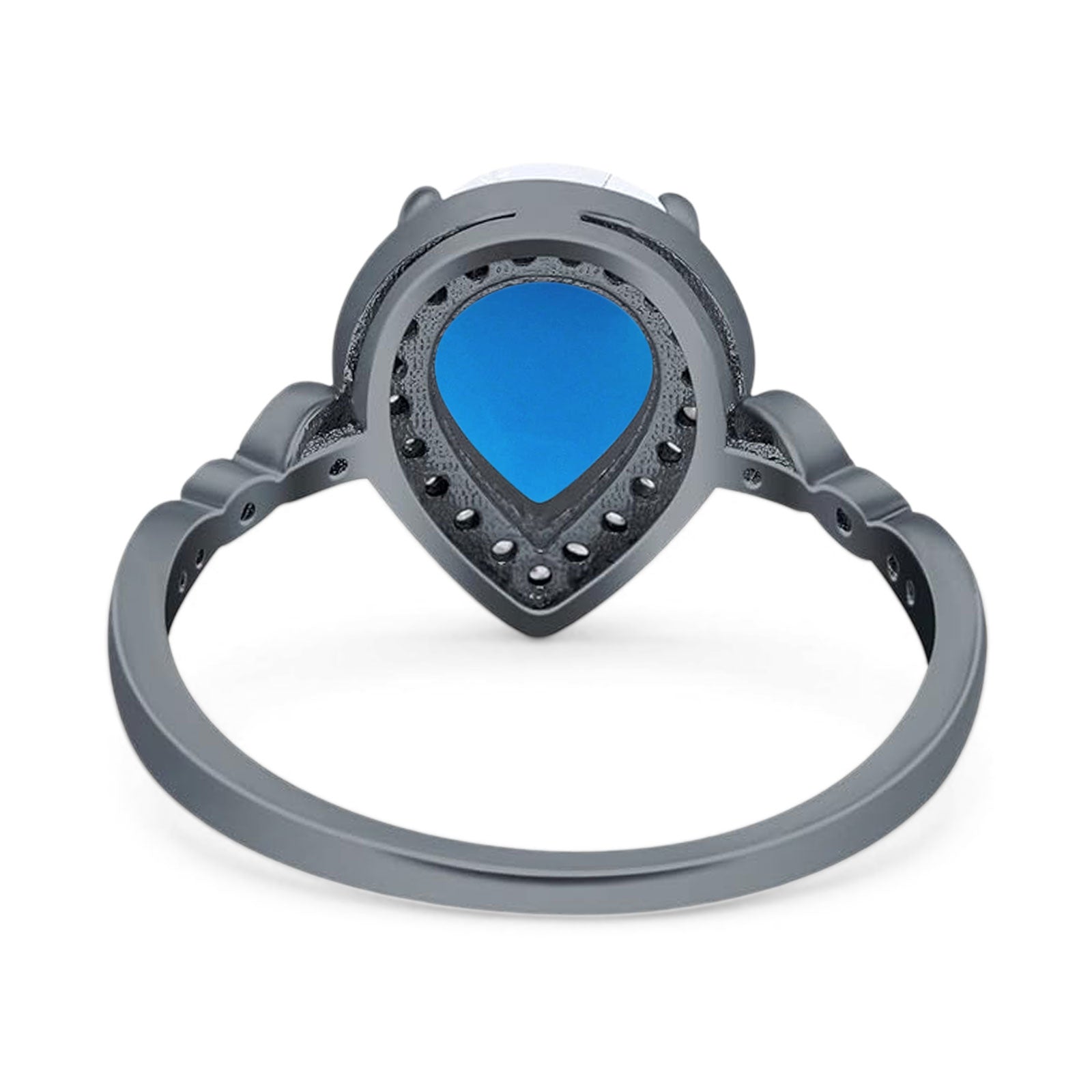 Pear Teardrop Natural Stone Wedding Ring
