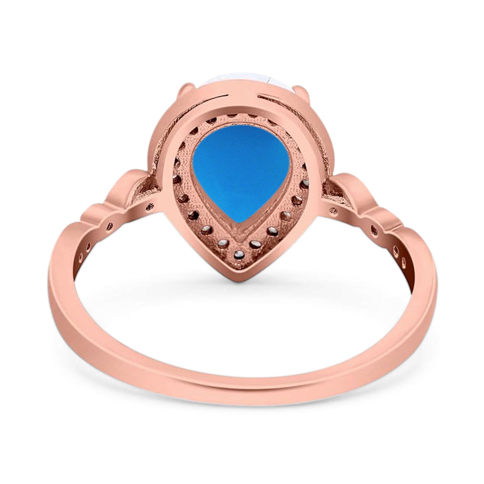 Pear Teardrop Natural Stone Wedding Ring