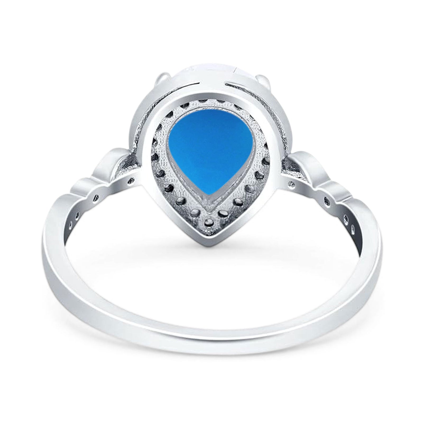 Pear Teardrop Natural Stone Wedding Ring