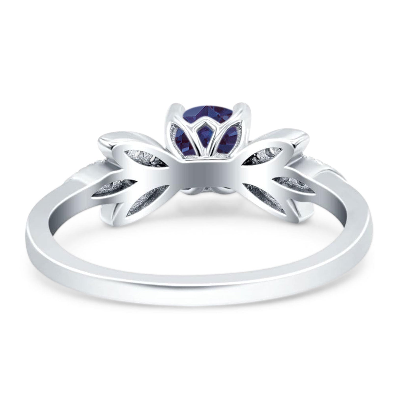 Art Deco Round Natural Stone Floral Ring