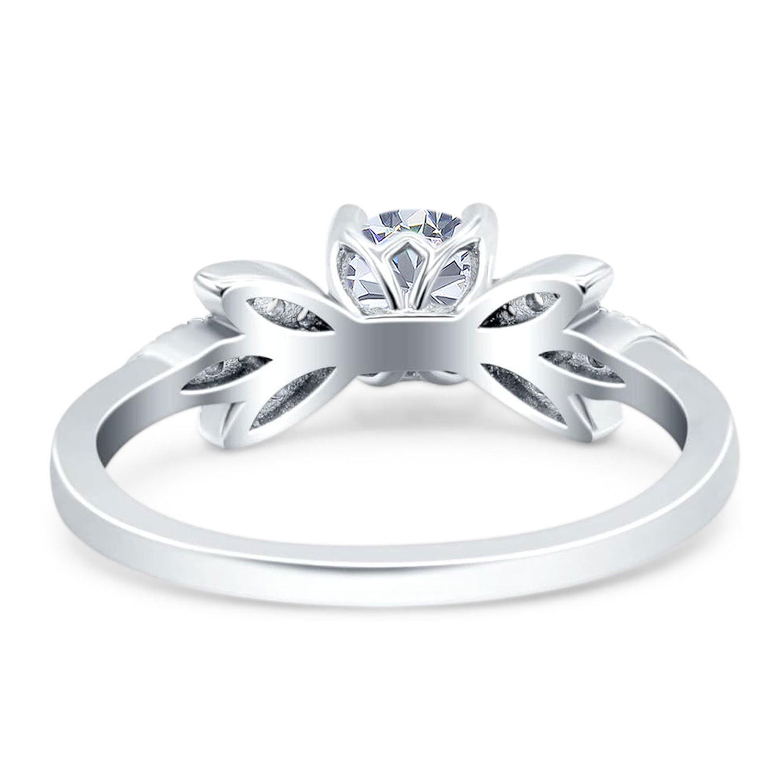 Art Deco Round Natural Stone Floral Ring