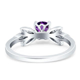 Art Deco Round Natural Stone Floral Ring