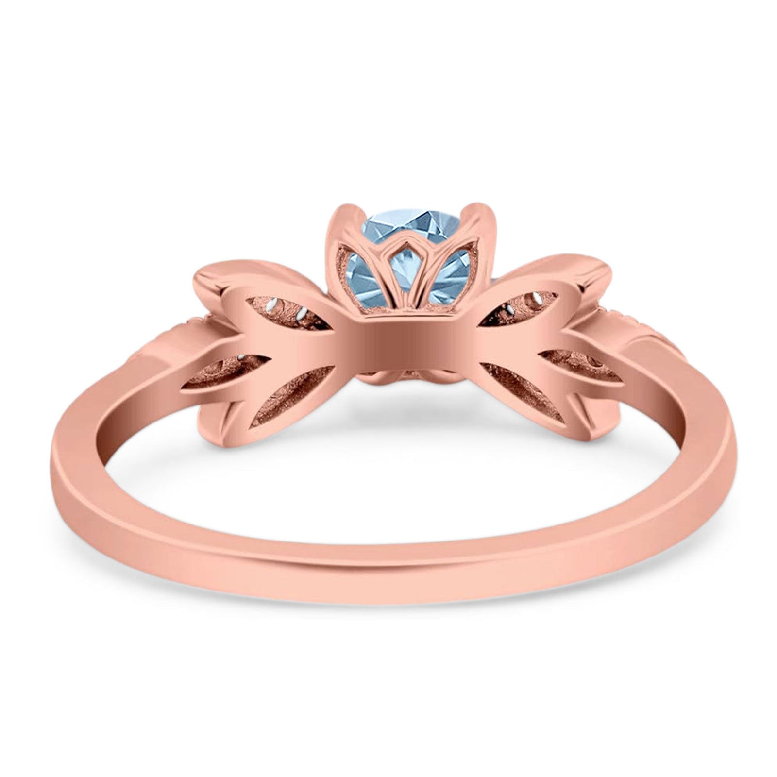 Art Deco Round Natural Stone Floral Ring