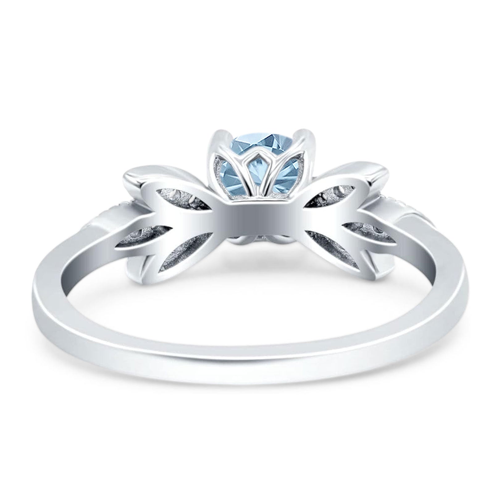 Art Deco Round Natural Stone Floral Ring