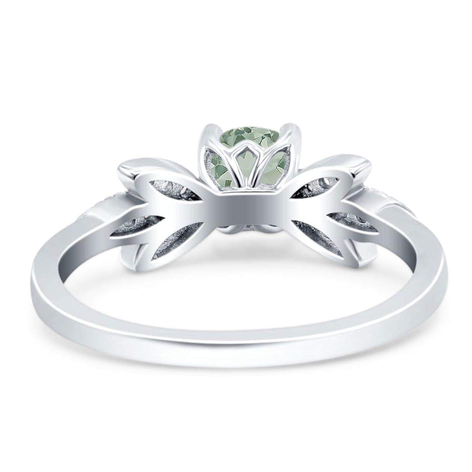 Art Deco Round Natural Stone Floral Ring