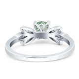 Art Deco Round Natural Stone Floral Ring