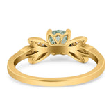 Art Deco Round Natural Stone Floral Ring