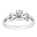 Art Deco Round Natural Stone Floral Ring