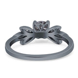 Art Deco Round Natural Stone Floral Ring