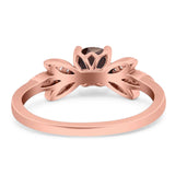 Art Deco Round Natural Stone Floral Ring