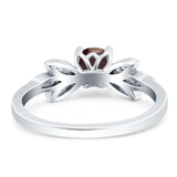 Art Deco Round Natural Stone Floral Ring