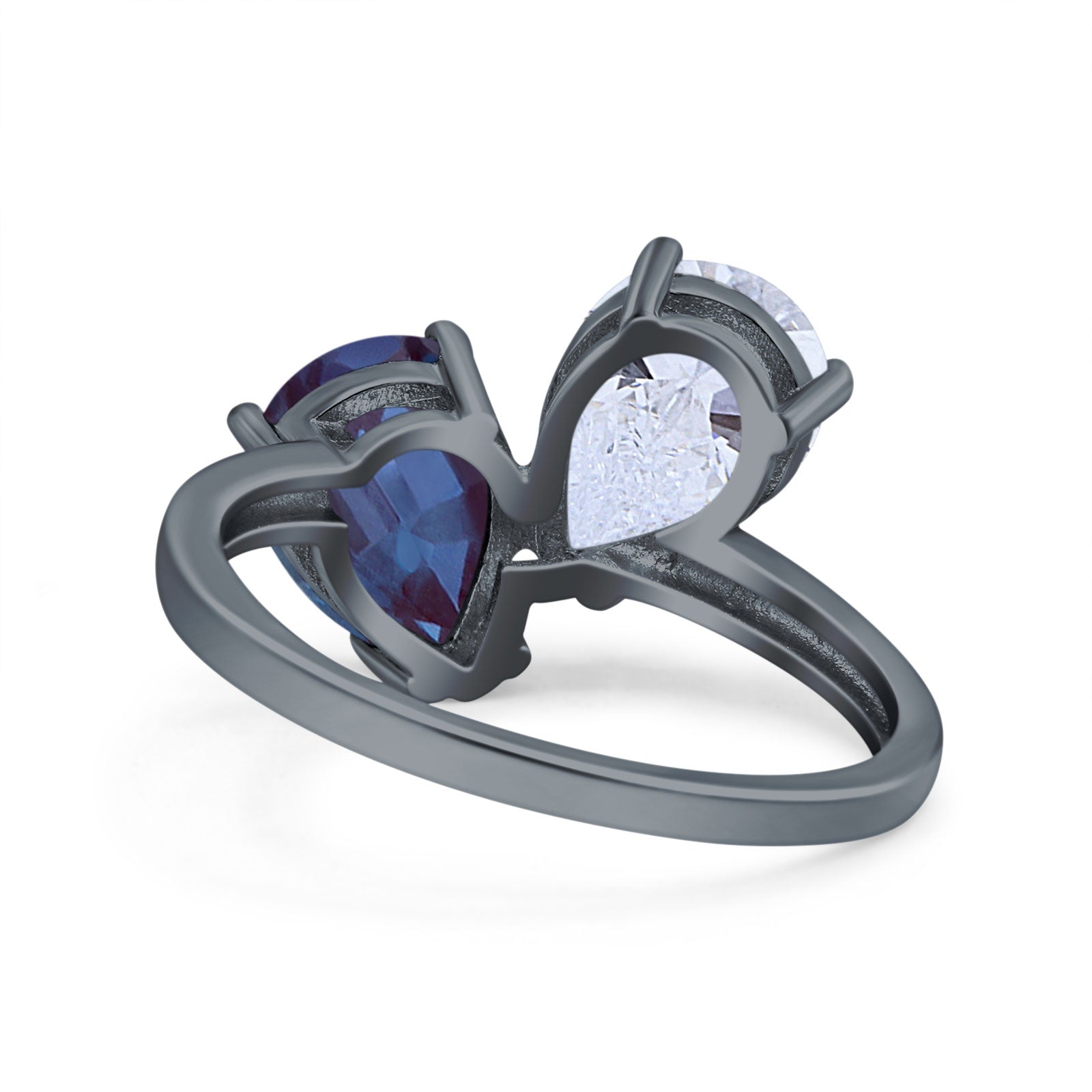 Pear Teardrop Natural Stone Wedding Ring