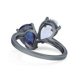 Pear Teardrop Natural Stone Wedding Ring