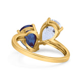 Pear Teardrop Natural Stone Wedding Ring