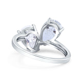 Pear Teardrop Natural Stone Wedding Ring