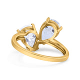 Pear Teardrop Natural Stone Wedding Ring