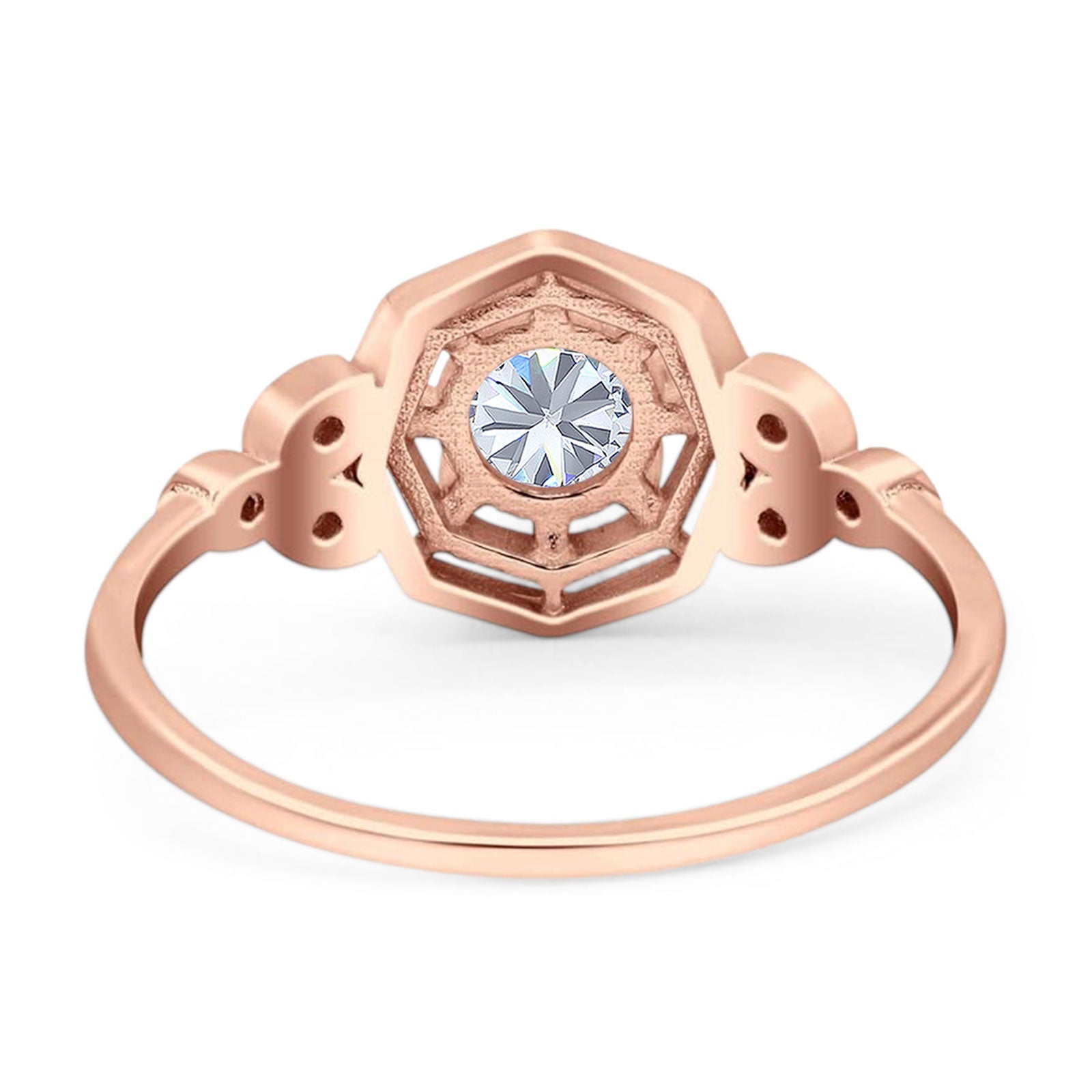 Art Deco Round Natural Stone Beaded Ring
