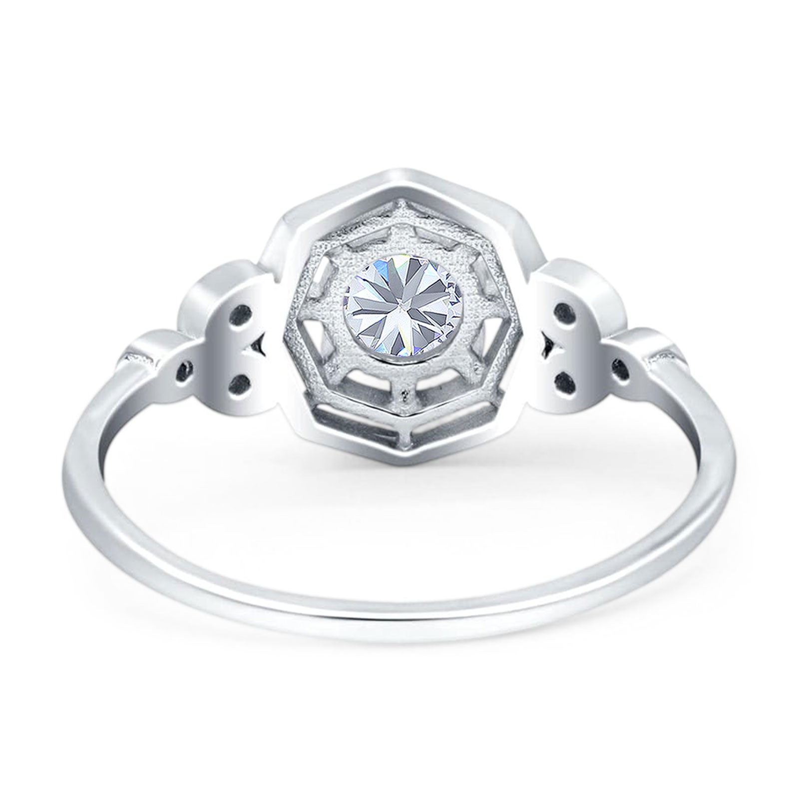Art Deco Round Natural Stone Beaded Ring