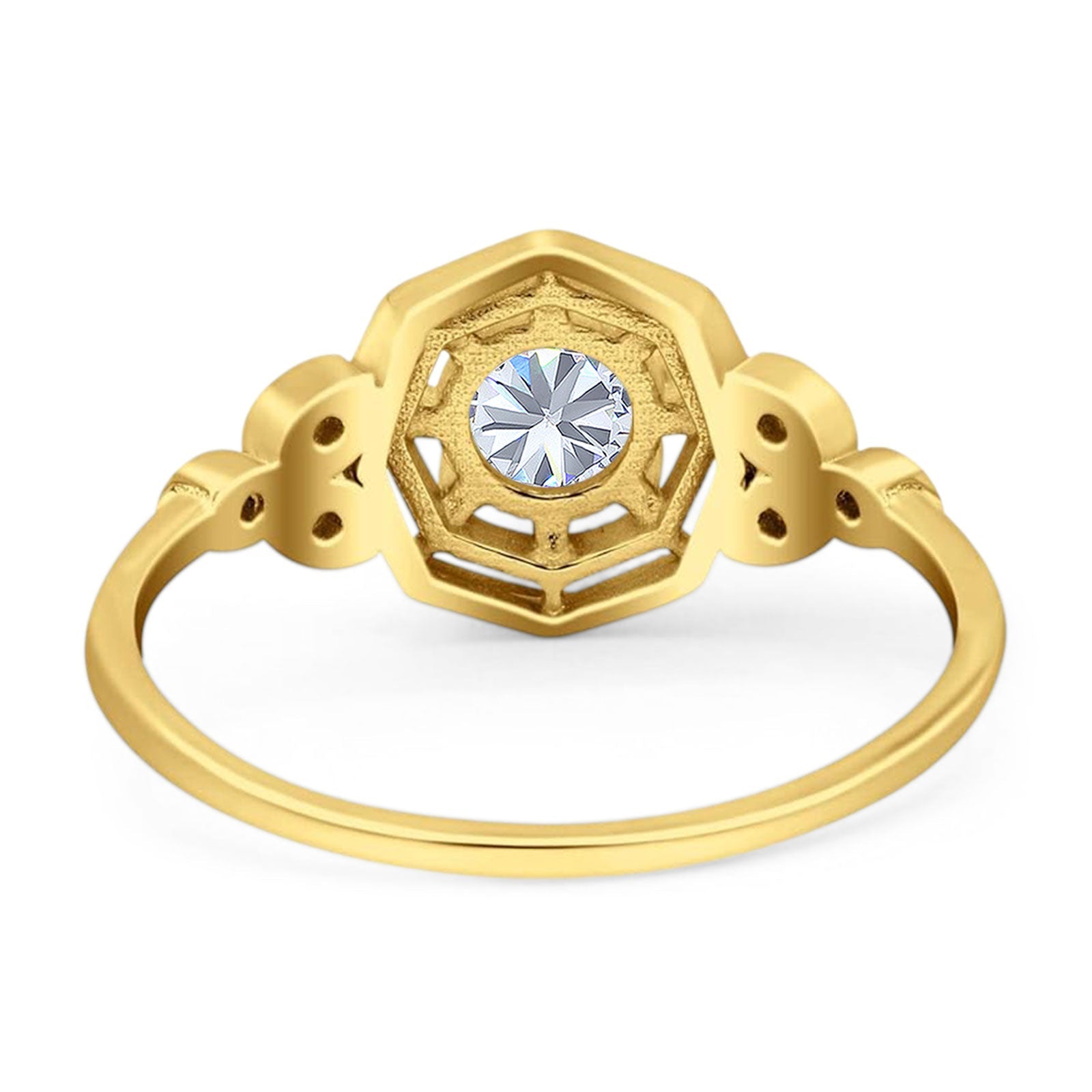 Art Deco Round Natural Stone Beaded Ring