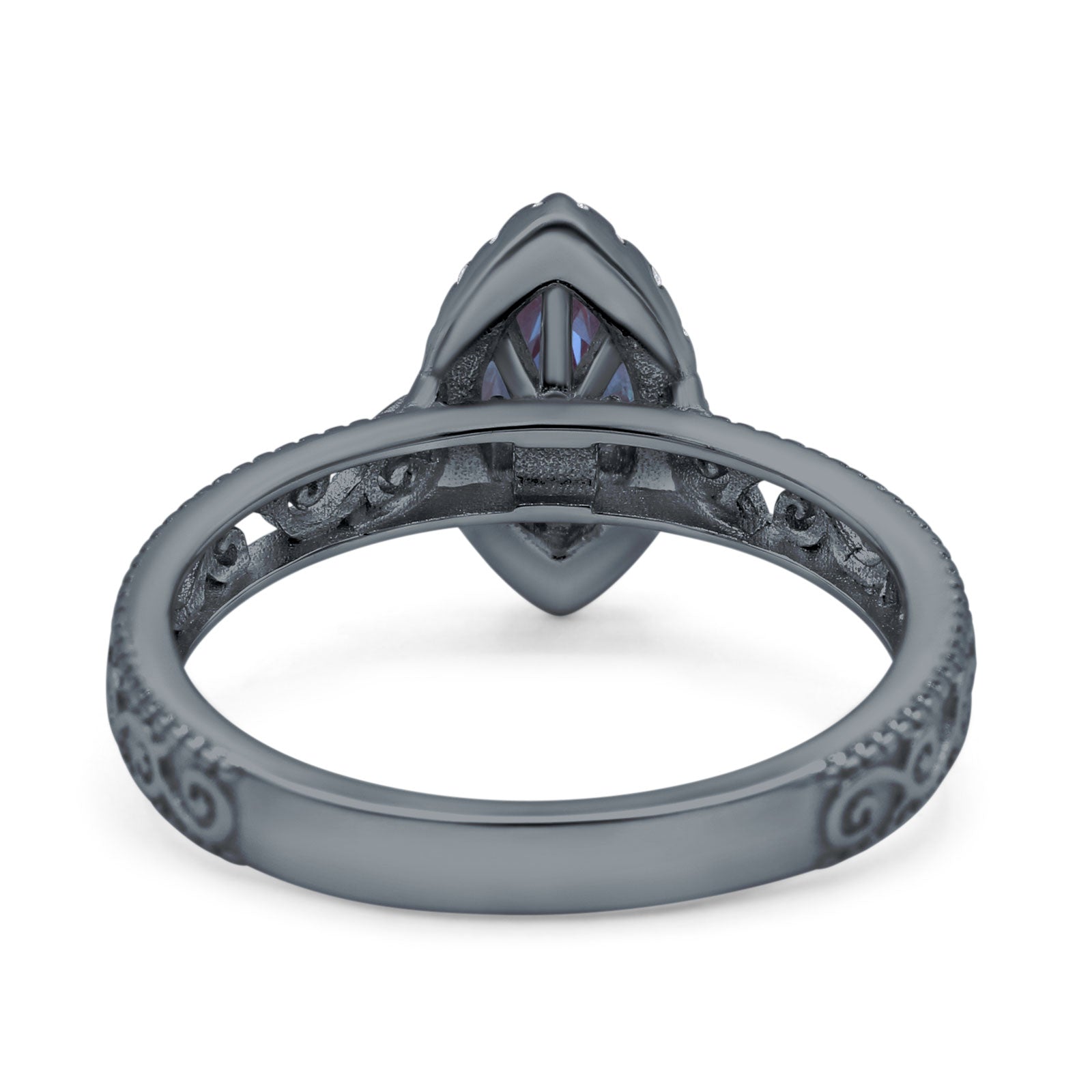 Marquise Halo Filigree Ring