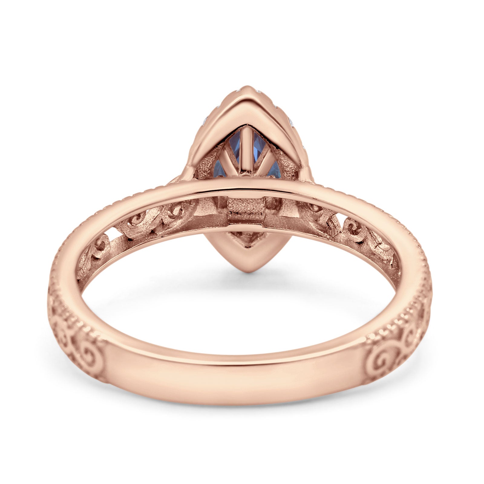 Marquise Halo Filigree Ring
