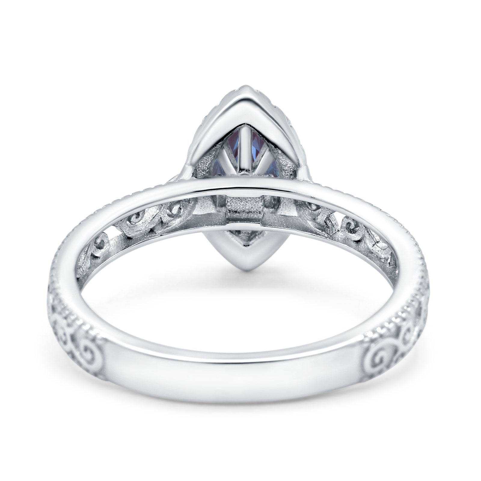 Marquise Halo Filigree Ring