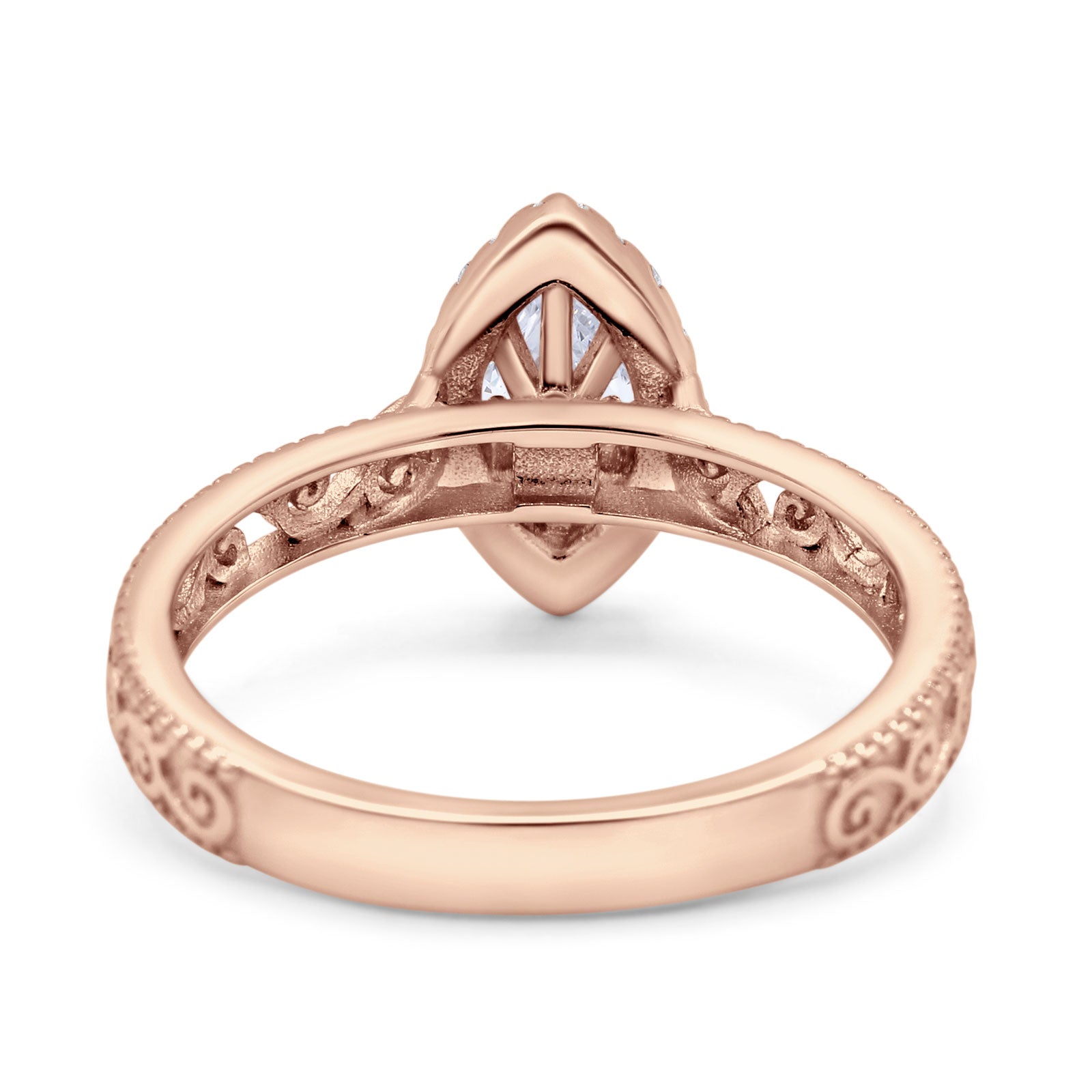 Marquise Halo Filigree Ring