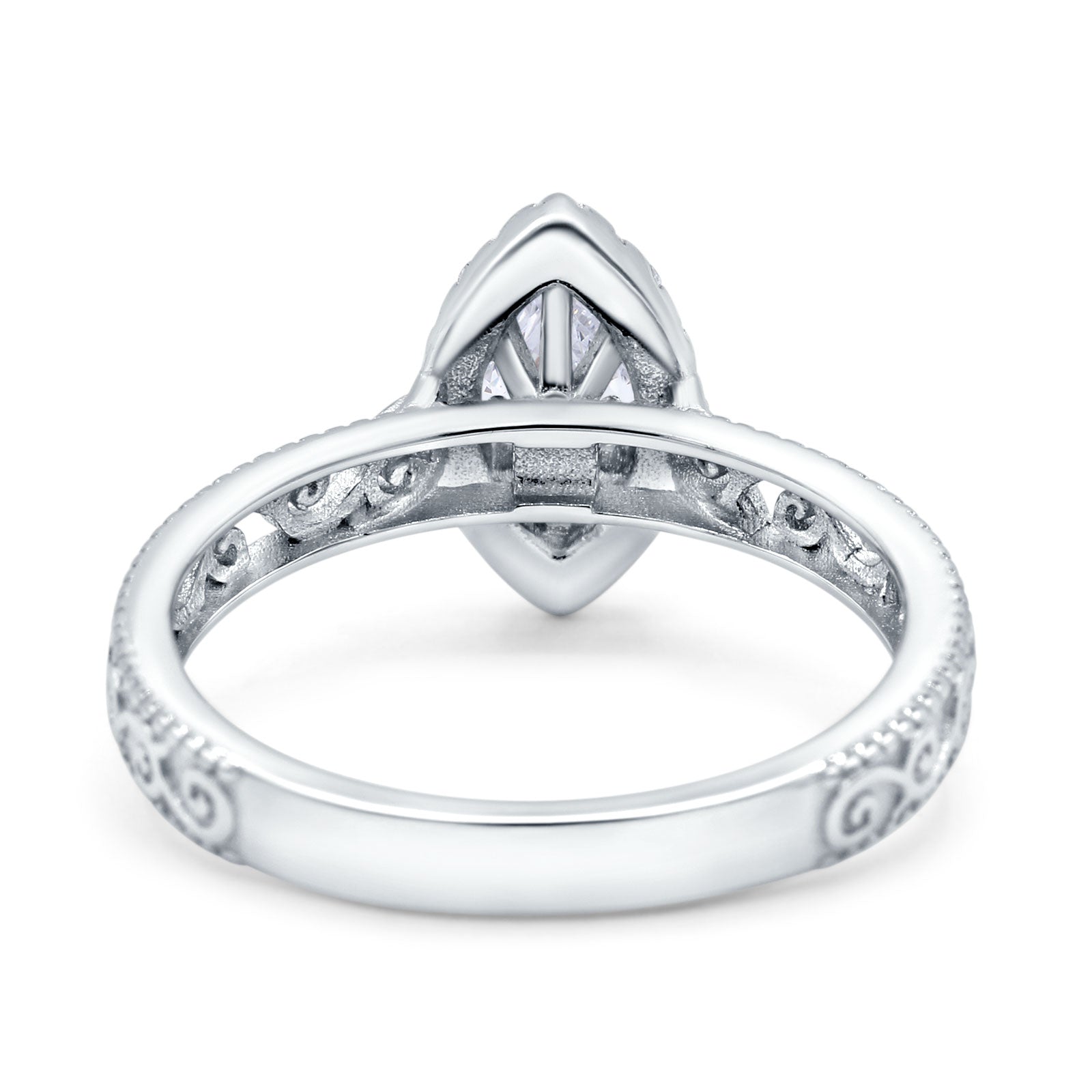 Marquise Halo Filigree Ring