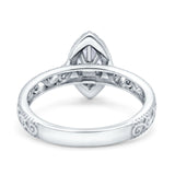 Marquise Halo Filigree Ring