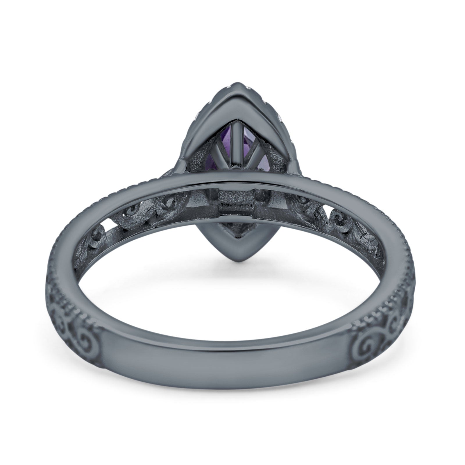Marquise Halo Filigree Ring