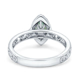 Marquise Halo Filigree Ring