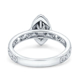 Marquise Halo Filigree Ring